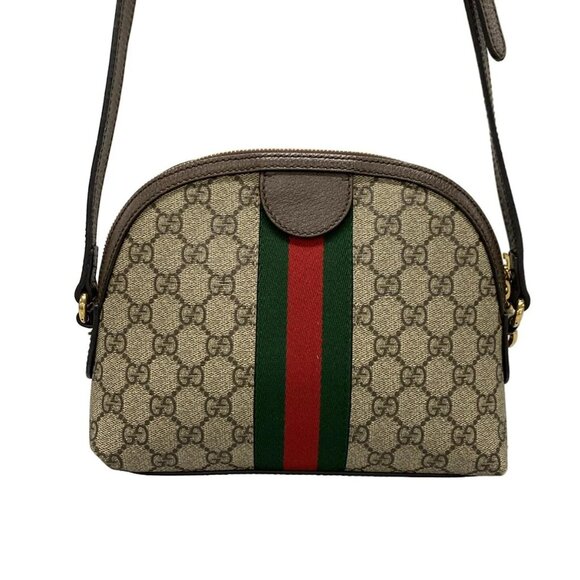 Auth GUCCI Ophidia 499621 Beige Dark Brown Multi PVC Leather Canvas Shoulder Bag - Picture 2 of 16